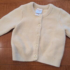 Hanna Andersson Textured Cardigan Ecru 6-12m